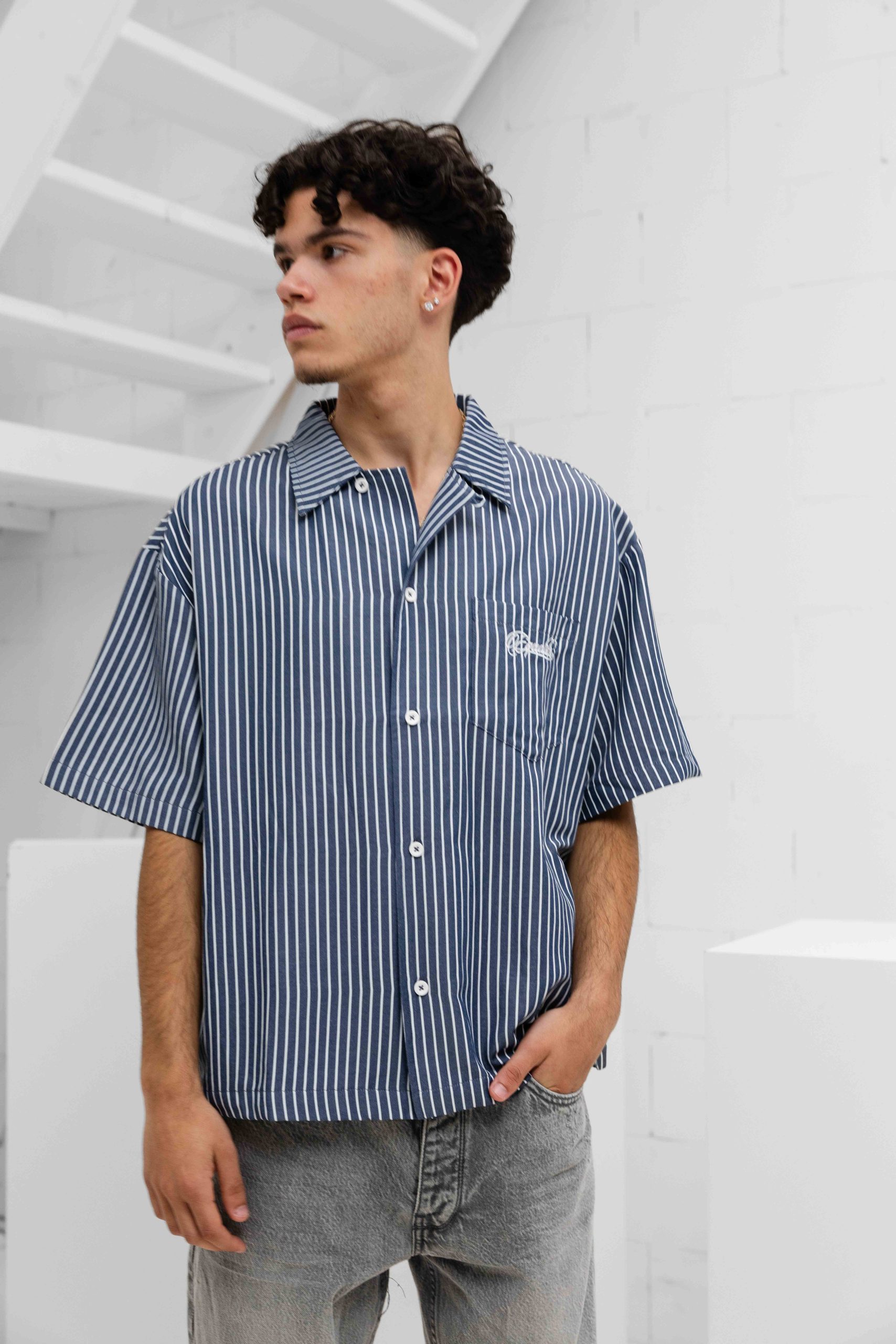 Equalité Sky Boxy Shirt Heren Donkerblauw
