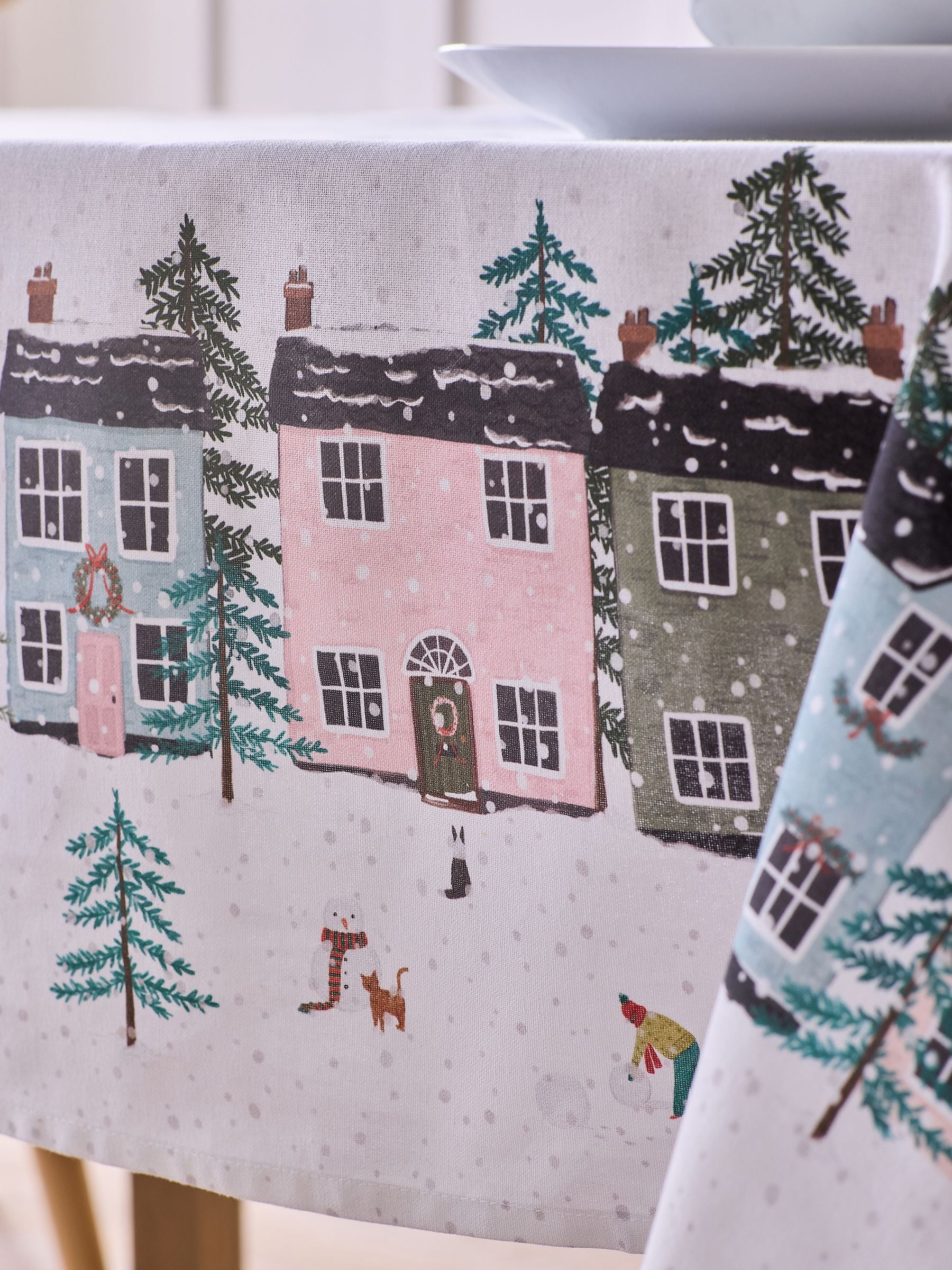 Mini Kerstmis Tafereel Rand Tafelkleed