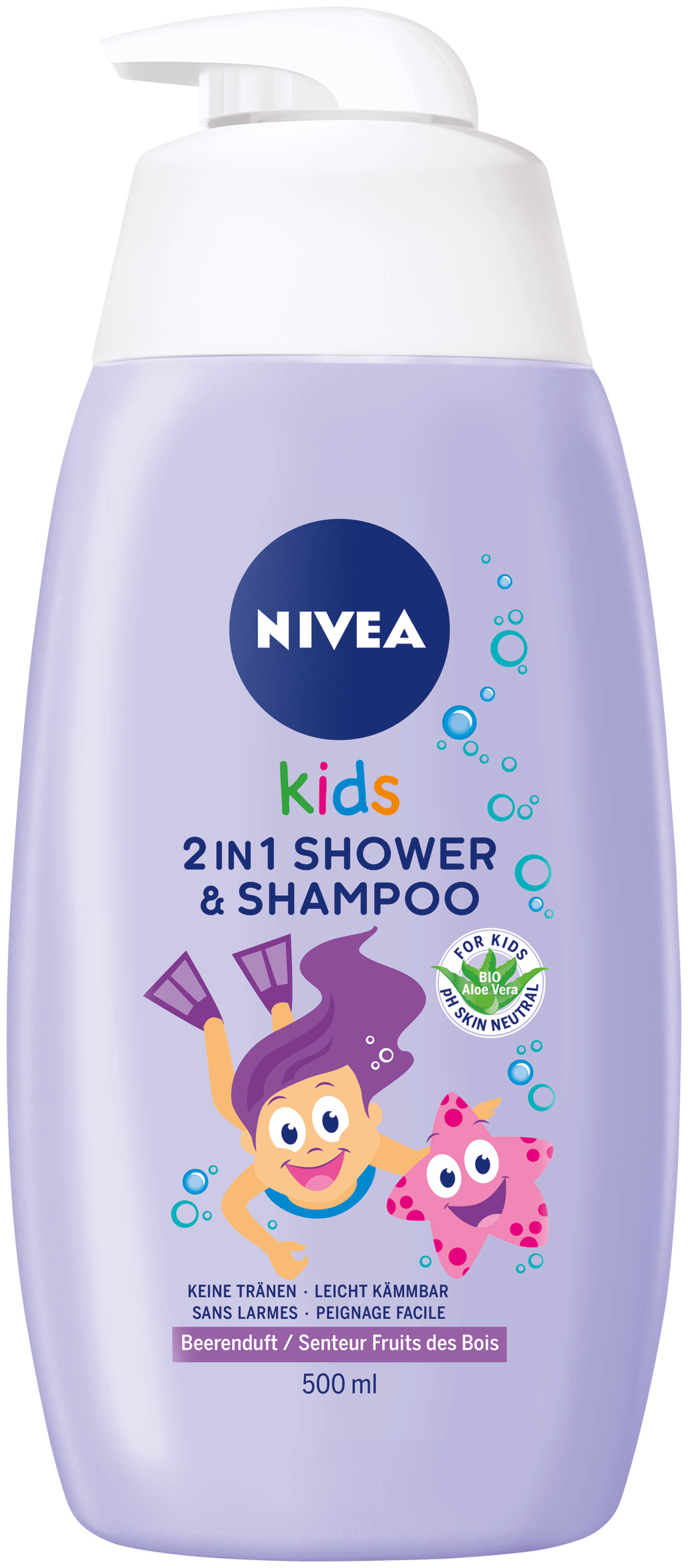 Nivea Kids 2in1 Shower & Shampoo<br>500 ml, Girl Beeren