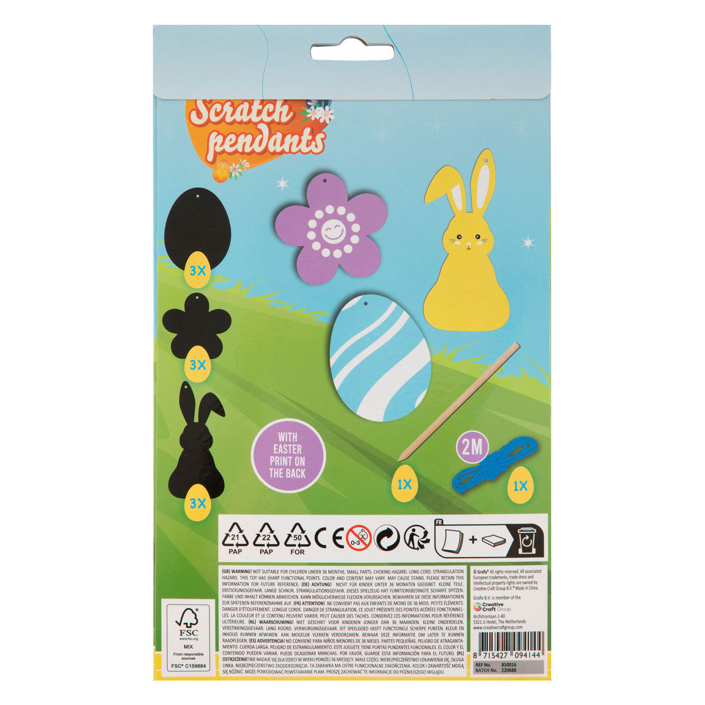Scratch Hangers Pasen, 9st.