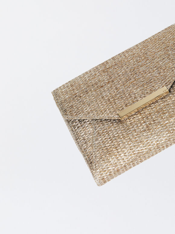 Bolsa com efeito palha - Dourada