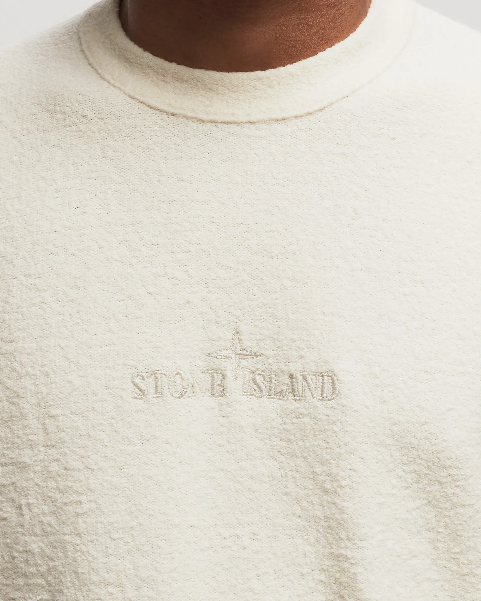 Stone Island Off-White Embroidered Sweater