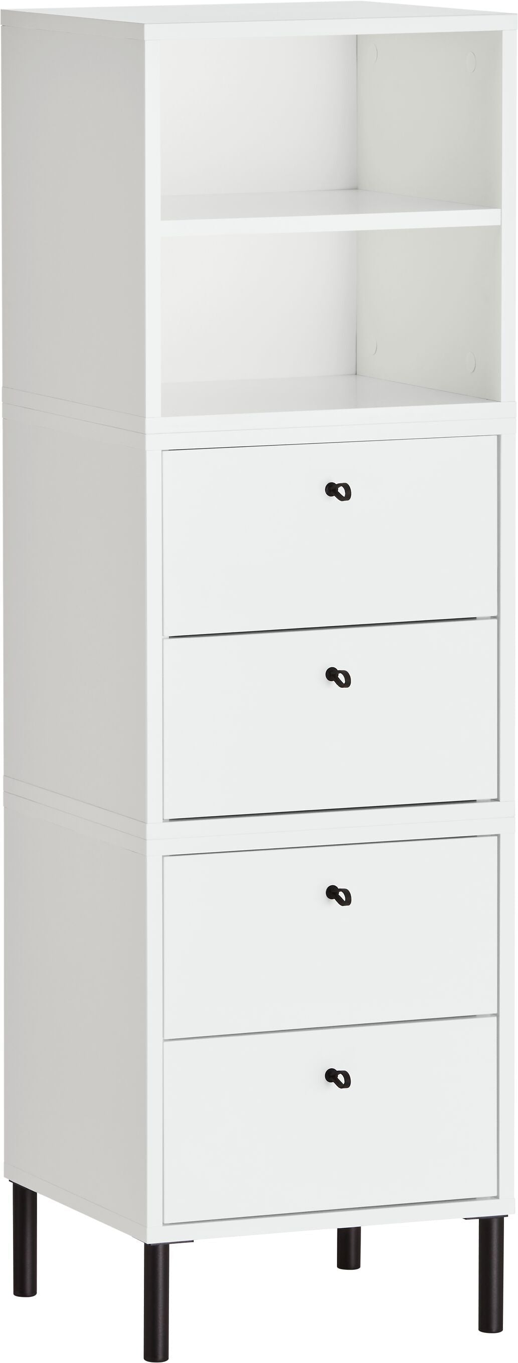 FINJA Kommode - Weiss / B: 40.0 cm x T: 36.0 cm x H: 132.0 cm