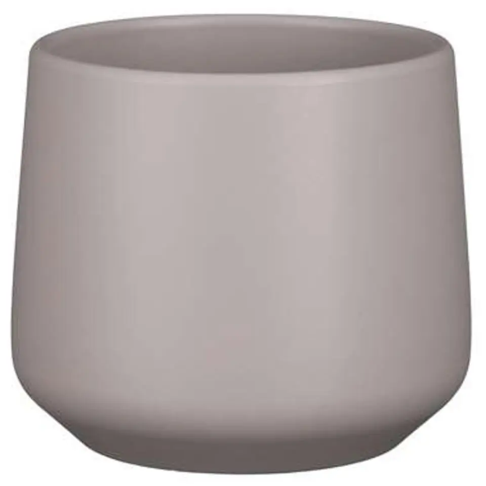 Mica Decorations Bloempot - taupe - mat - keramiek - 15 x 14 cm