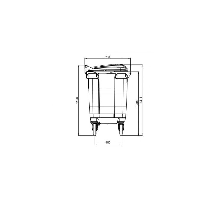 Afvalcontainer 660 liter geel (6097149745750)