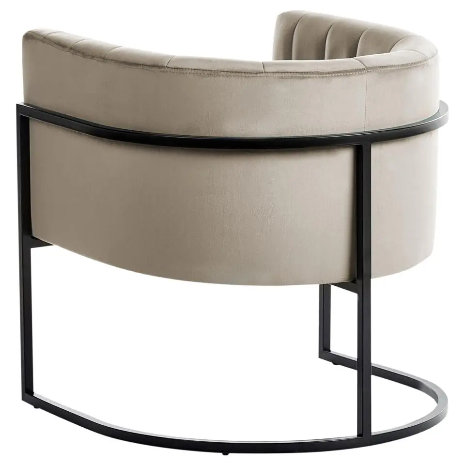 LARVIK II - Fauteuil - Taupe - Fluweel