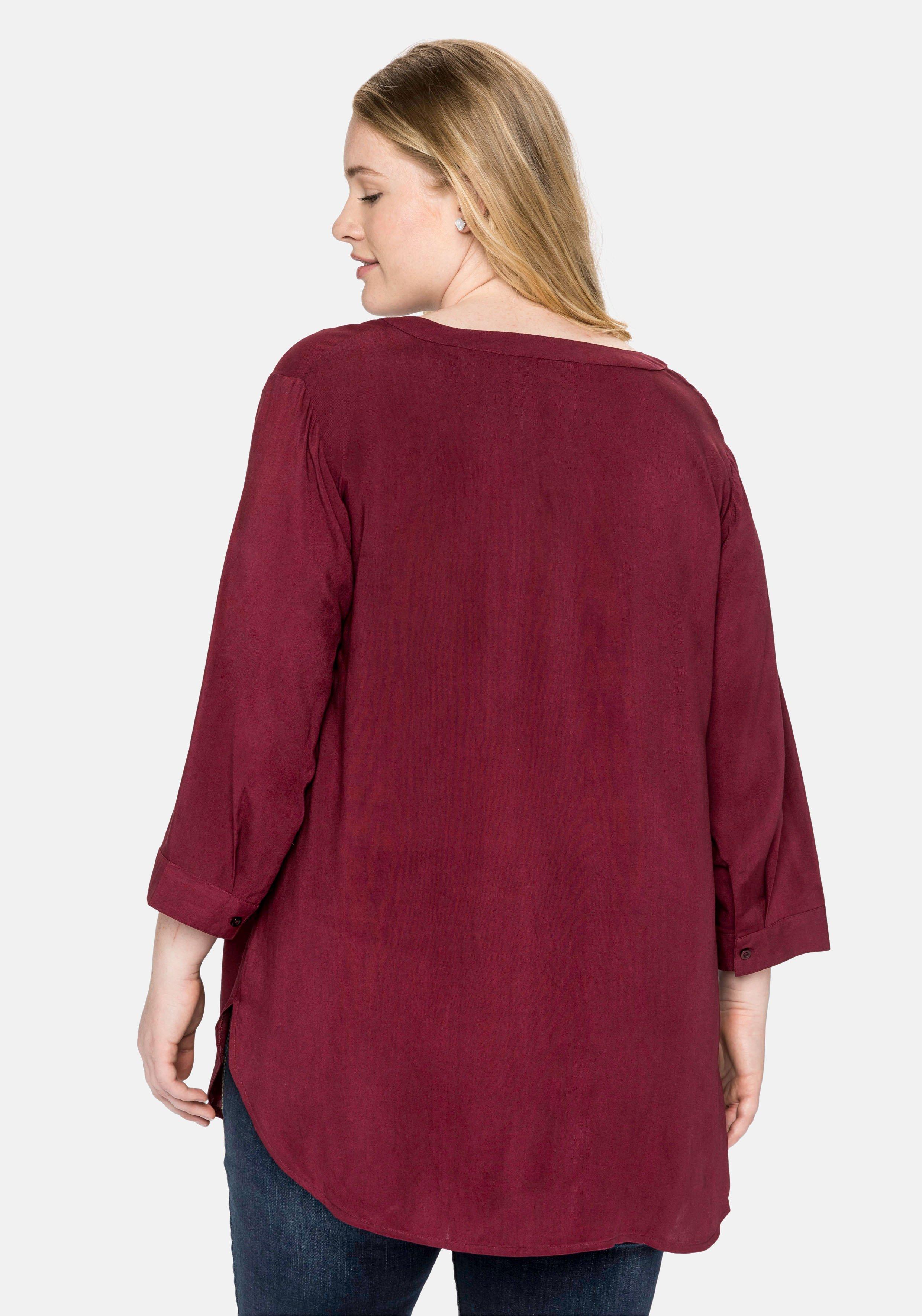 Tunika mit 3/4-Arm und gerundetem Saum