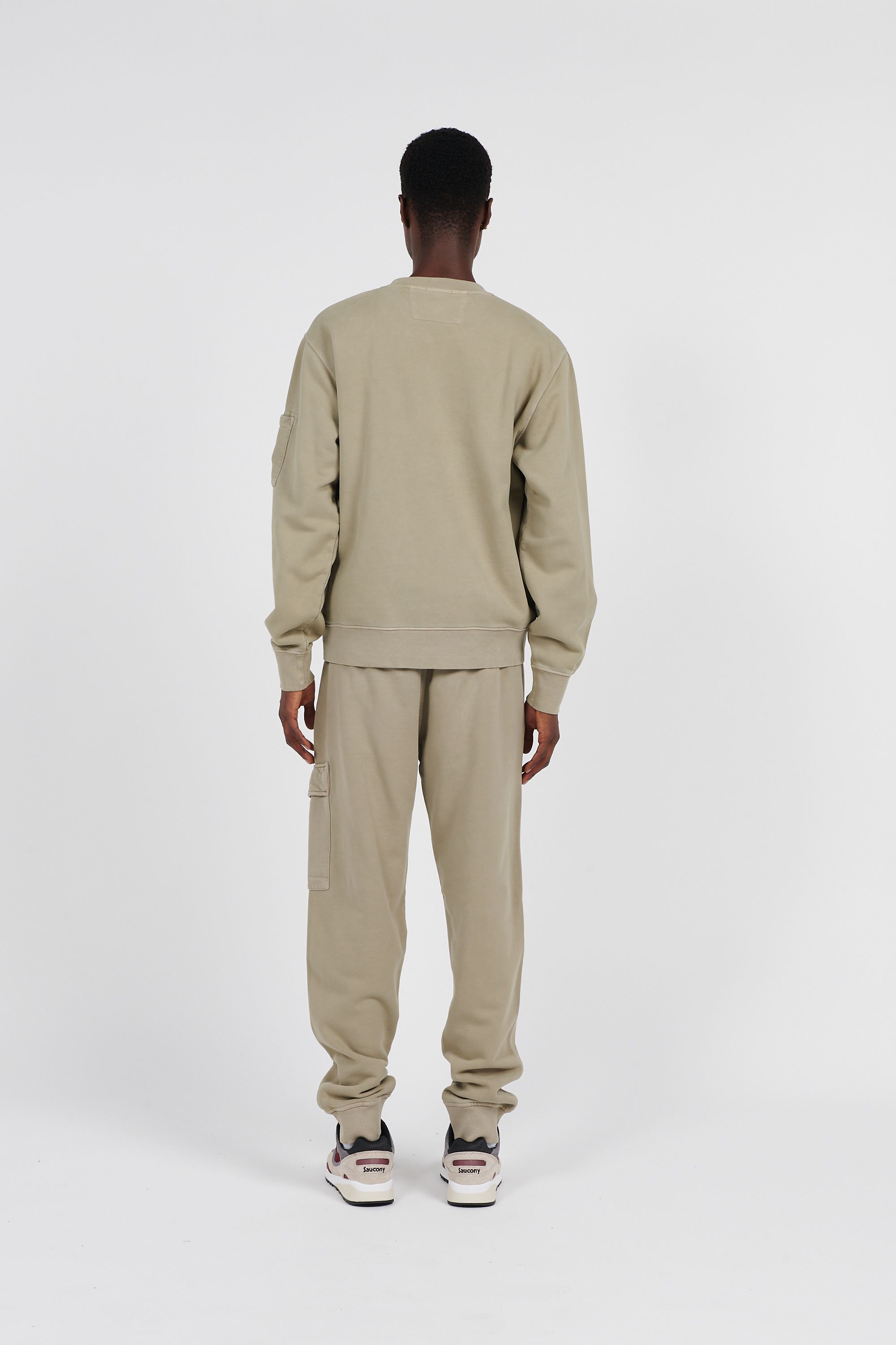 C.P. COMPANY Sweatshirt BRUSHED & EMERIZED DIAGONAL FLEECE LENS SWEATSHIRT Vert