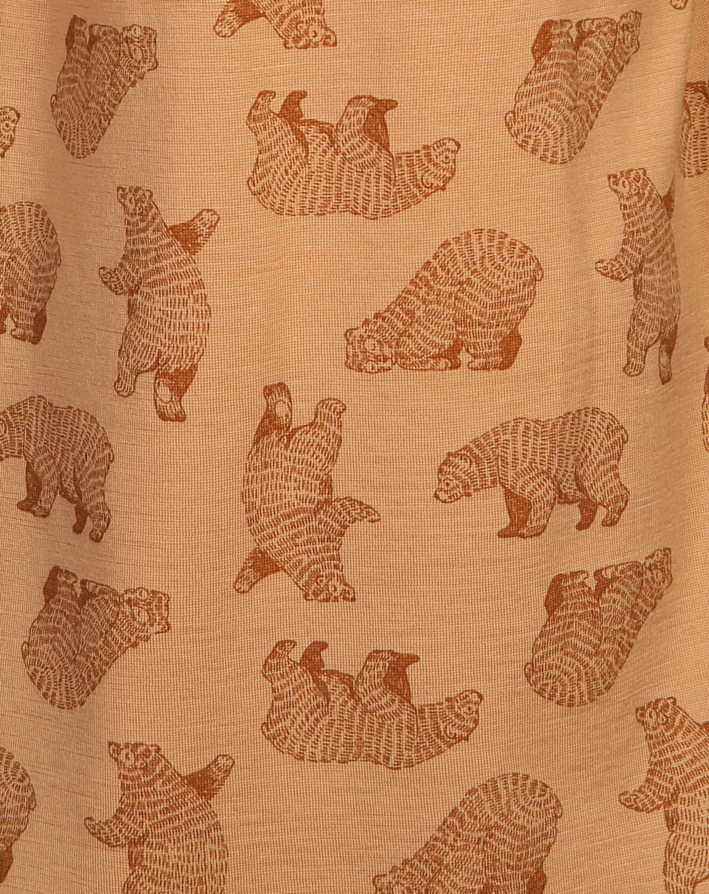 Langarm-Kleid 602 - BEAR AOP in copper