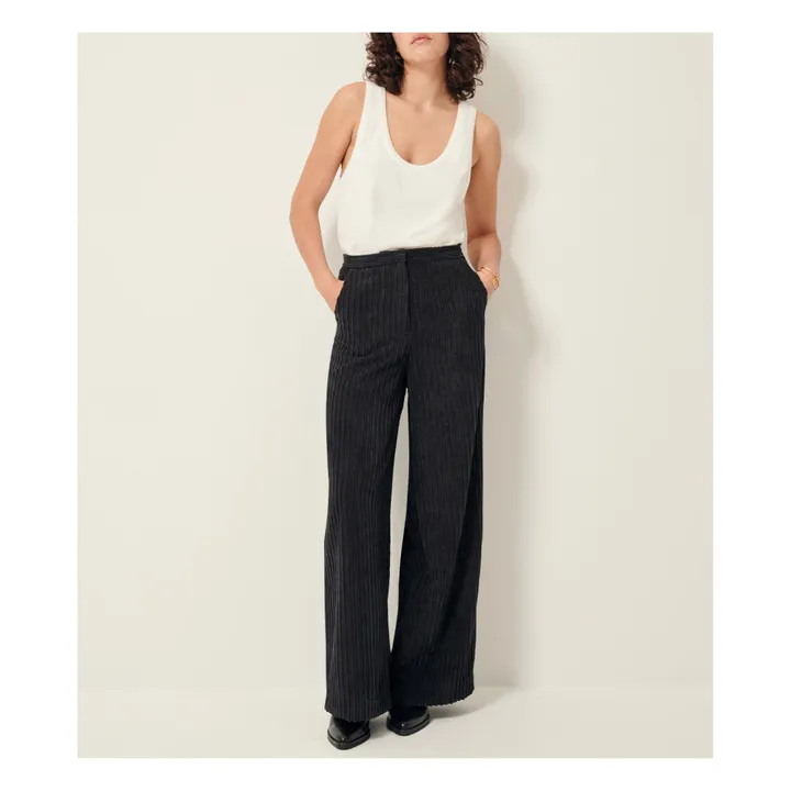 Sessùn Pantalon Cap East Velours Côtelé Fibres Recyclées | Noir