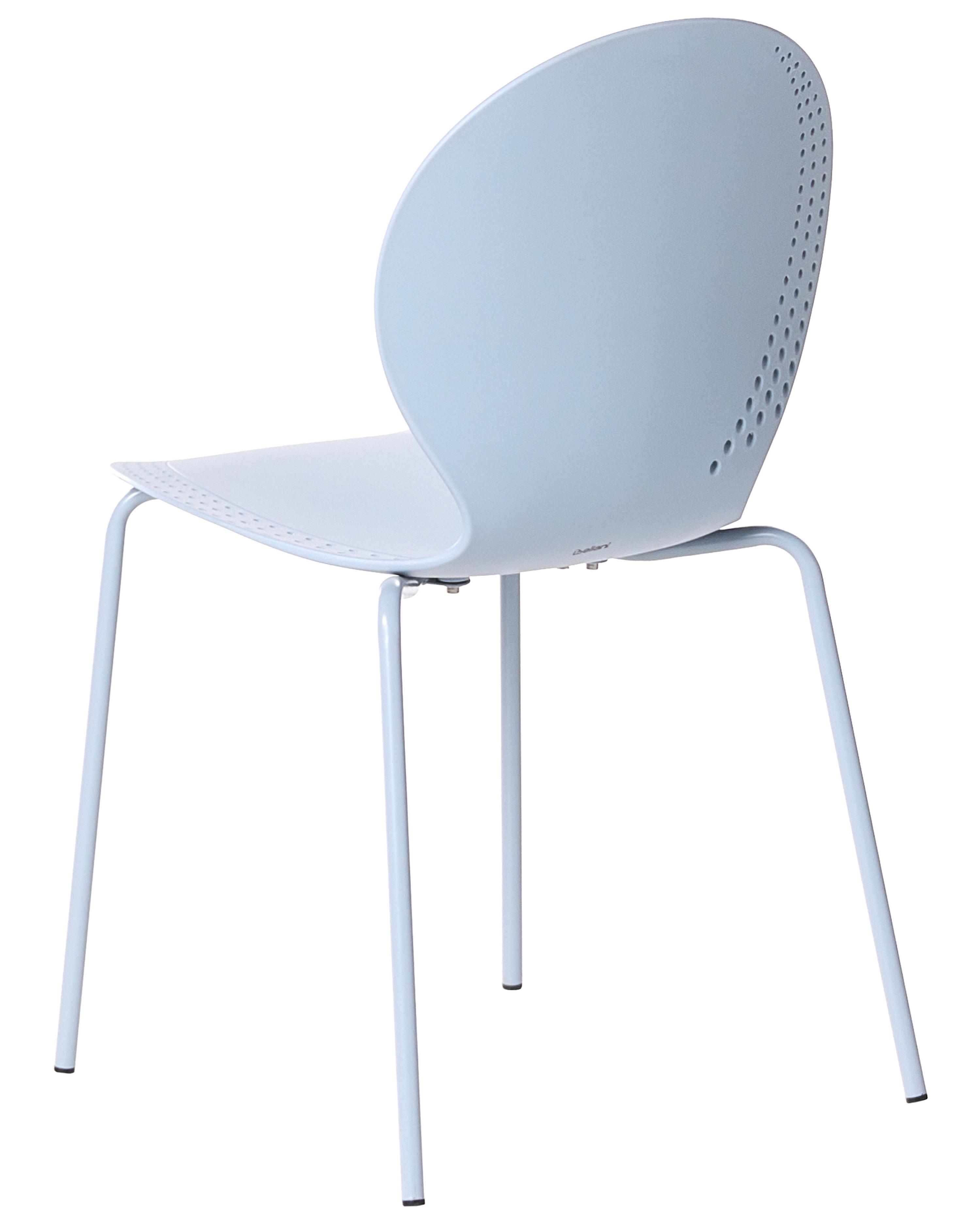 Set van 4 tuinstoelen MILOS stapelbaar Lichtblauw