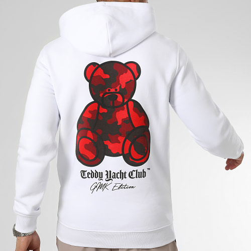GMK Edition Limitée 100 ex. Sweat Capuche Kamo Blanc Camouflage Rouge
