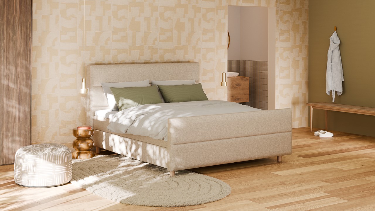 Boxspring Mica - Linen touch beige