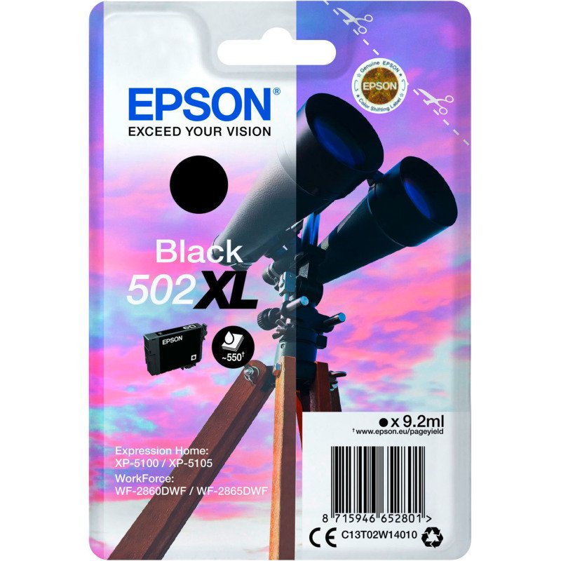 Epson 502XL cartouche haute capacité noire pour imprimante jet d'encre