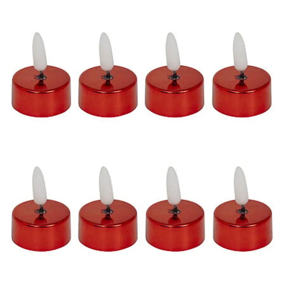 Feeric lights and christmas LED theelichtjes - 8x - rood - 5,5 cm