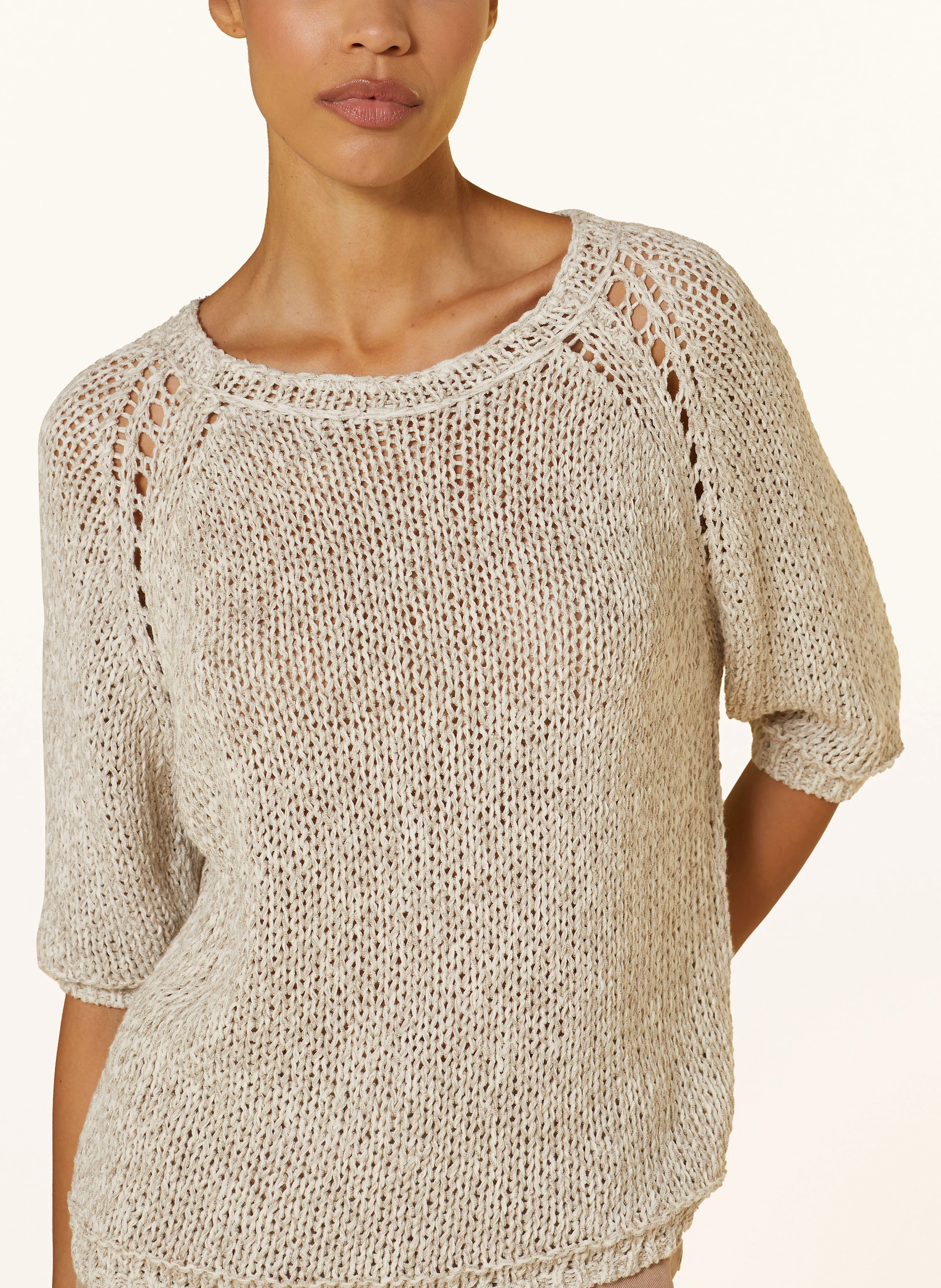 LUISA CERANO Pullover mit Leinen und 3/4-Arm