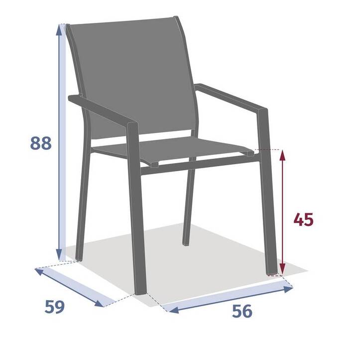 Fauteuil de jardin empilable ESSENTIA Anthracite / Graphite