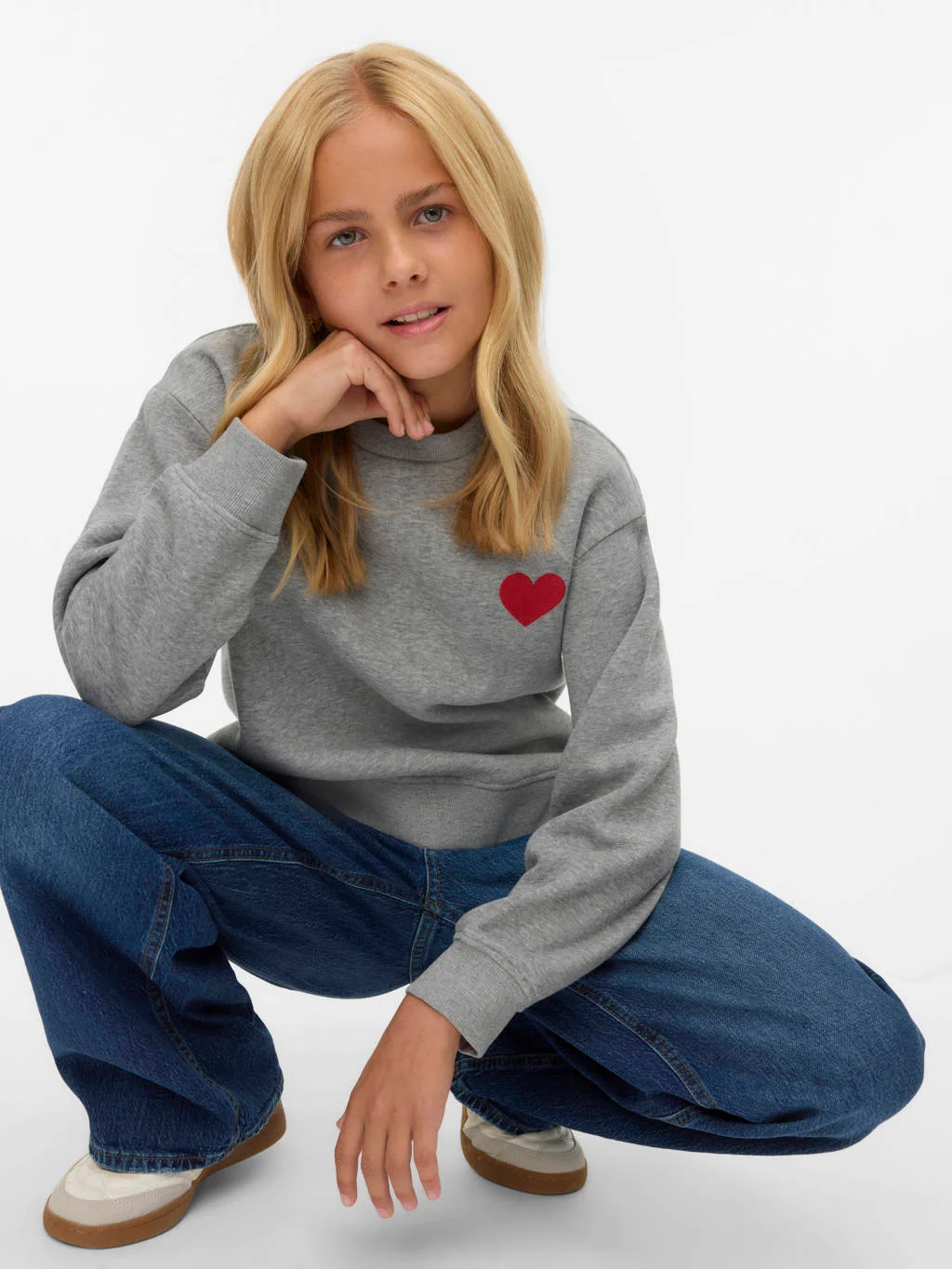 VERO MODA GIRL sweater grijs melange