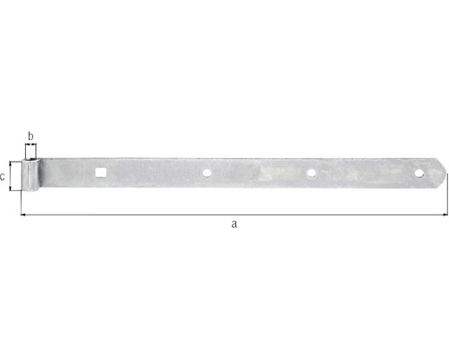 Scharnierband type 4, rechte vorm, lichtgewicht, 400 x 10 x 30 mm, verzinkt, dikfilm gepassiveerd