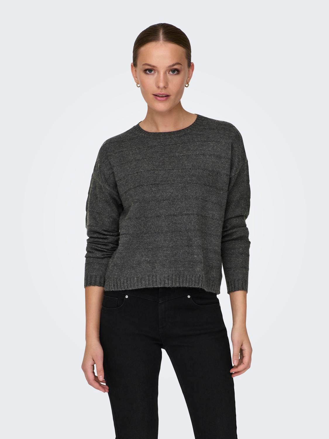 ONLKATIA Strickpullover Dark Grey Melange
