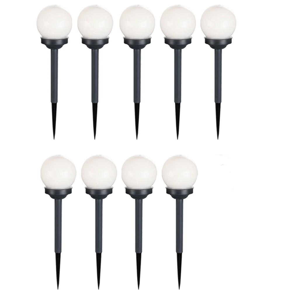 9er Set LED Solar Stecklampen , Kugel Design, H 34 cm