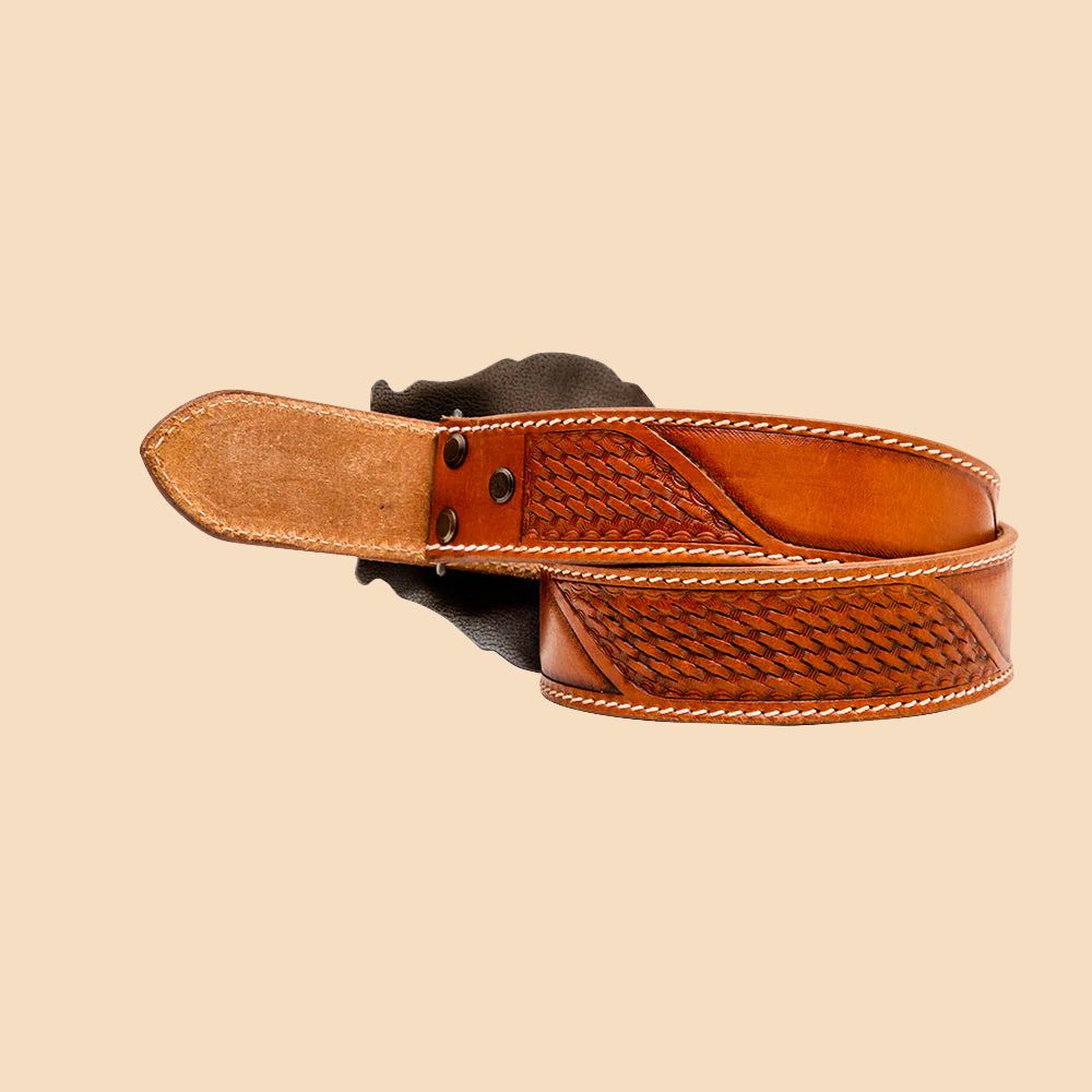 Myra Bag Coco-Bean Hand-Tooled Leather Belt