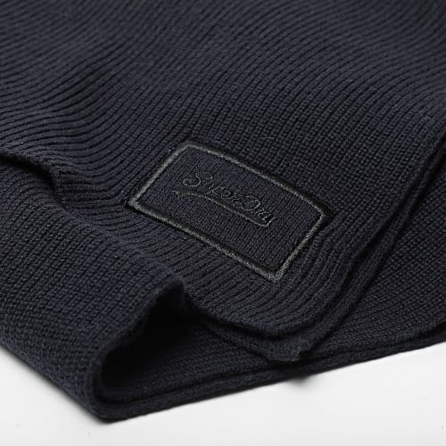 Echarpe Knitted Logo Bleu Marine