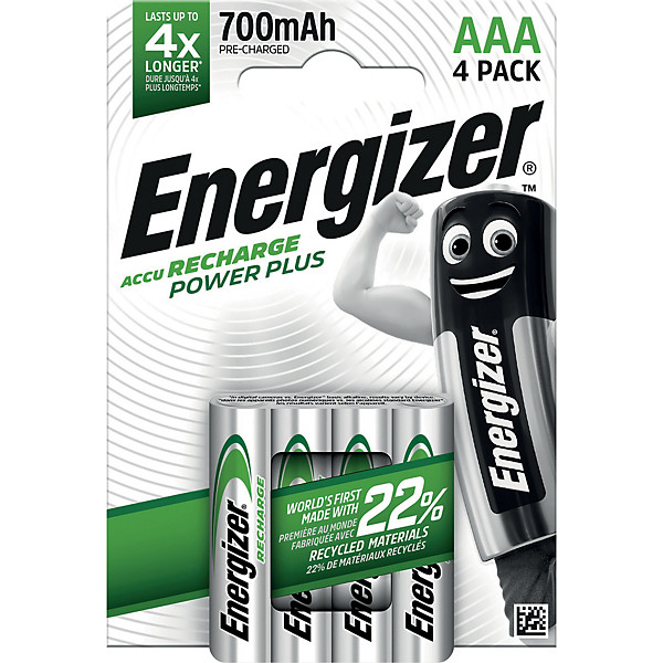 Piles rechargeables Energizer Extrême 700mAh LR03 AAA, lot de 4