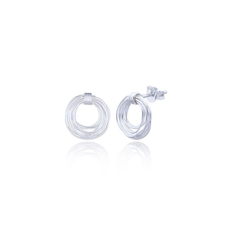 Puces forme noeud fils argentés