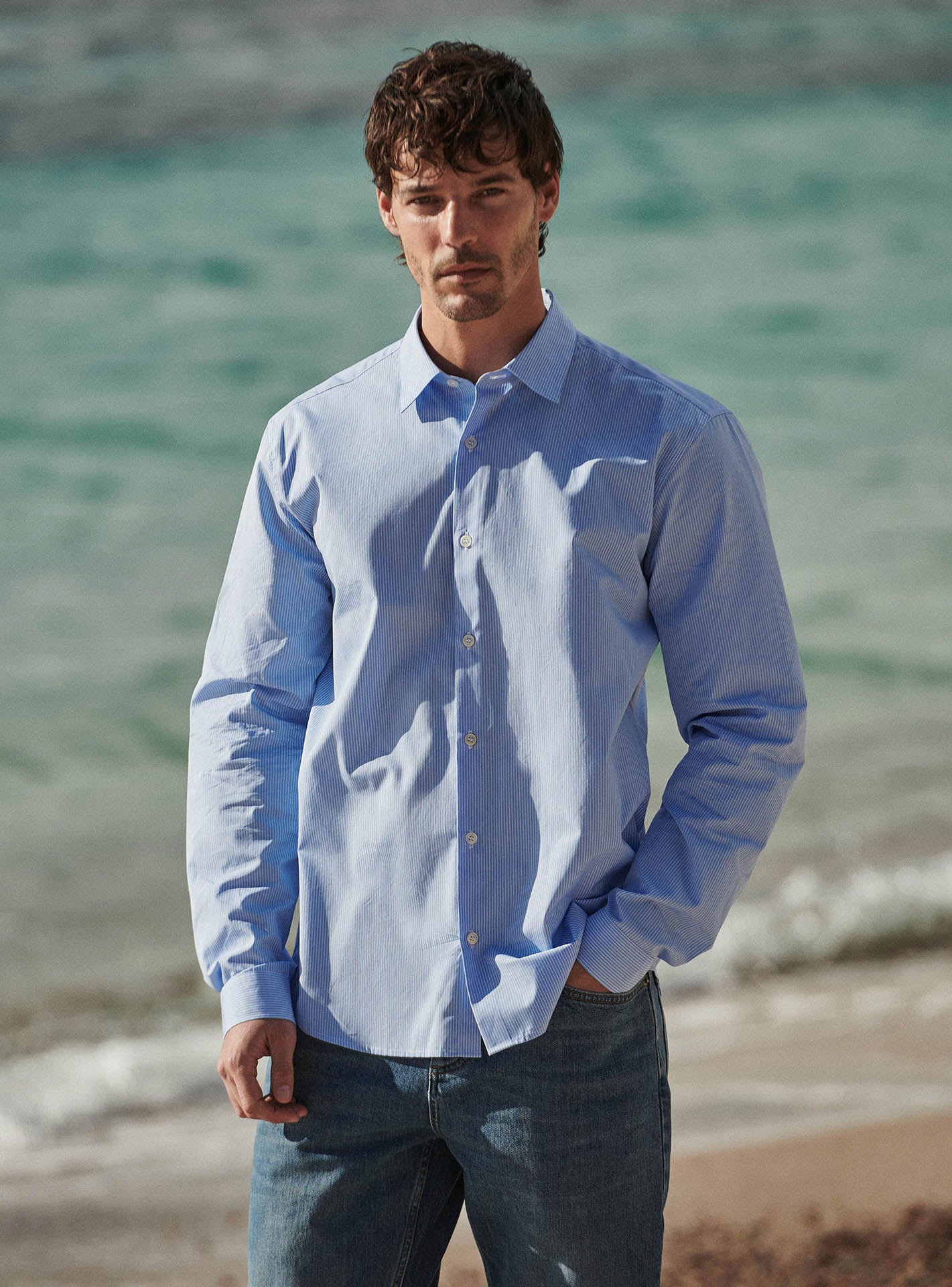 Chemise Jake Blue White