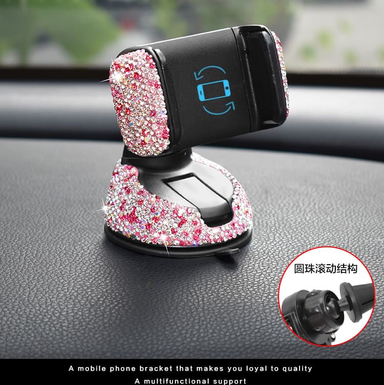 Worthbuy - Auto Dashboard telefoonhouder met strass steentjes (verschillende ontwerpen)