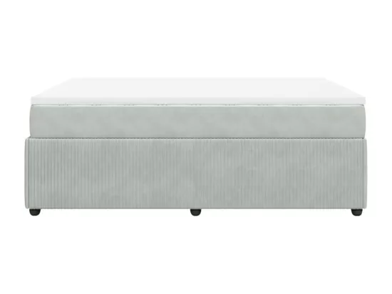 Sommier à lattes de lit et matelas Gris clair 140x190cm Velours