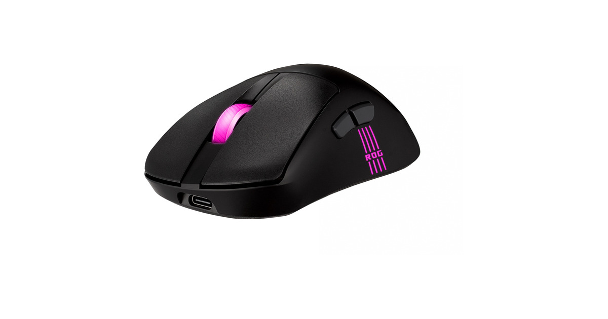 ASUSROG Keris II Origin Gaming Mouse  (Zwart, 42.000 dpi, RGB, USB, 2.4GHz, Bluetooth)
