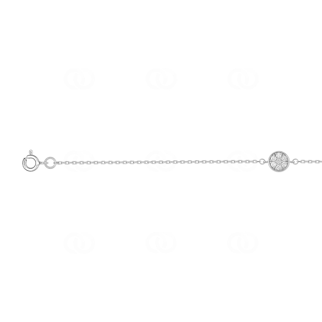 Armband 925 Silber rhodiniert mit Zirkonia pavé 19cm