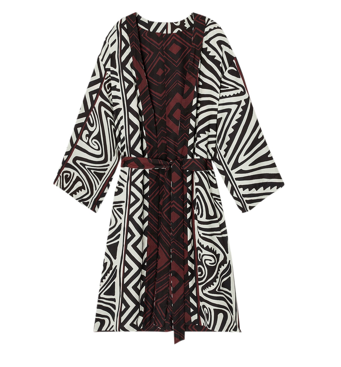 LE KIMONO REVERSIBLE - Imprimé noir