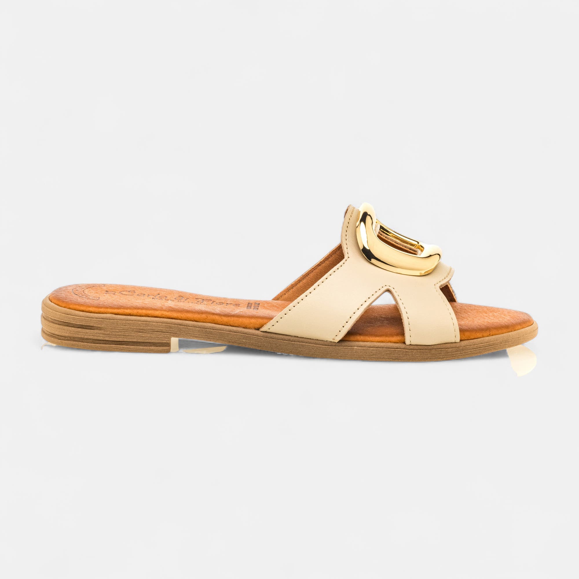 Mules Femme en cuir beige