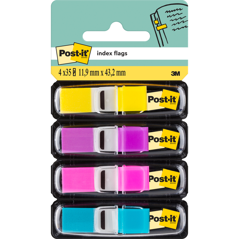 Post-it Index Marker Mini, 11.9 x 43.2 mm, 4 x 35 Blatt