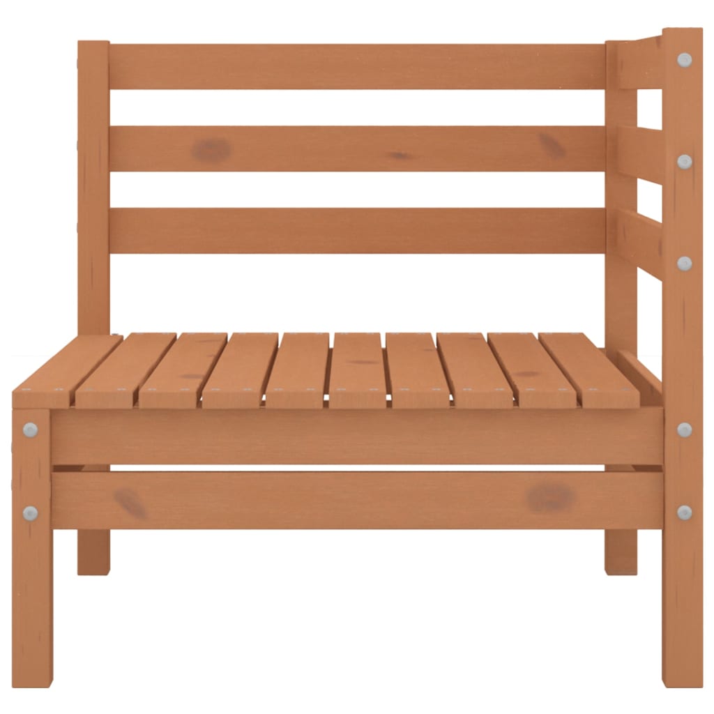 Salon de jardin meuble d'extérieur ensemble de mobilier 6 pièces marron miel bois de pin massif