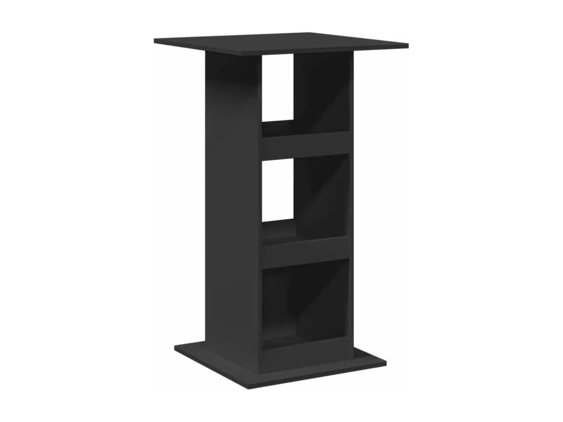 Table de bar avec rangement noir 60x60x102 cm bois d’ingénierie