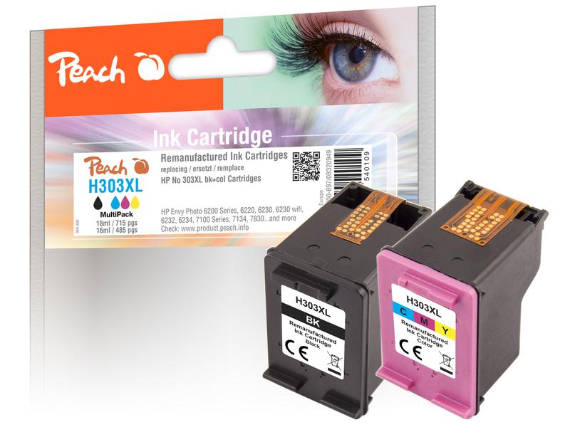 Peach Tinte HP No. 303XL Multi-Pack Black/Cyan/Magenta/Yell Tintenset: Schwarz, Cyan, Magenta, Gelb