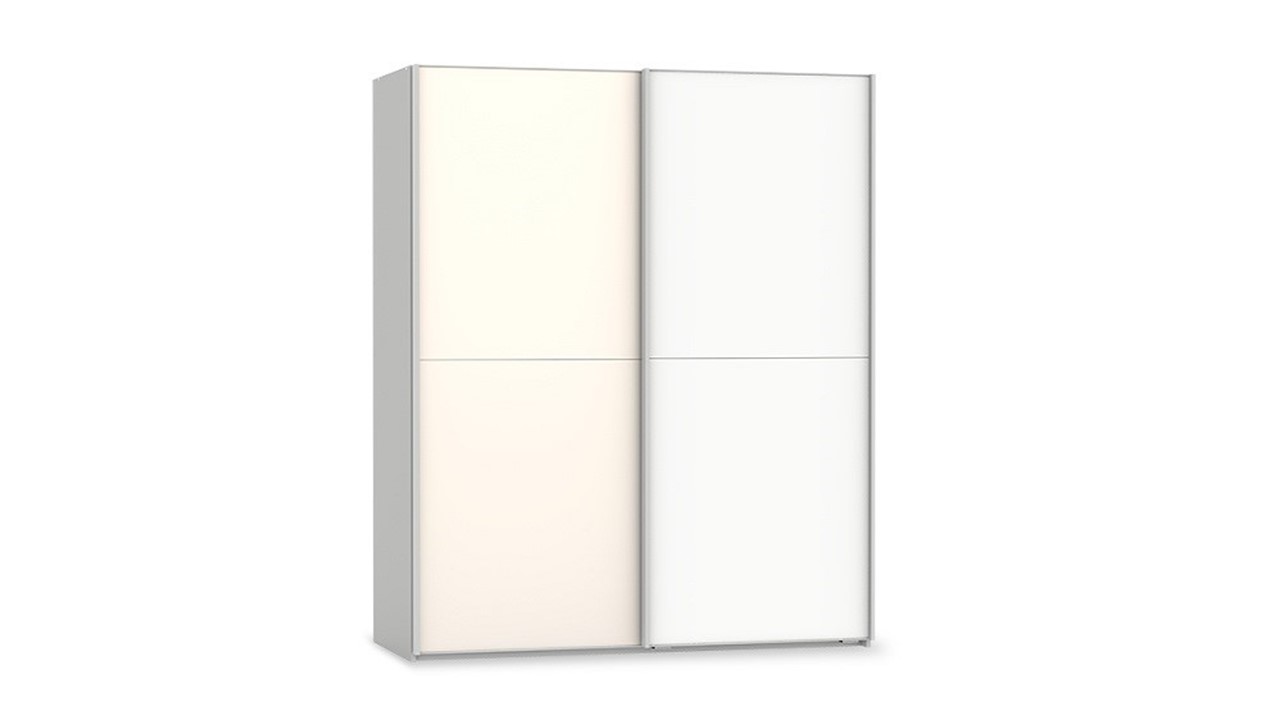 Schuifdeurkast Motion met glasdeur wit/glas magnolia