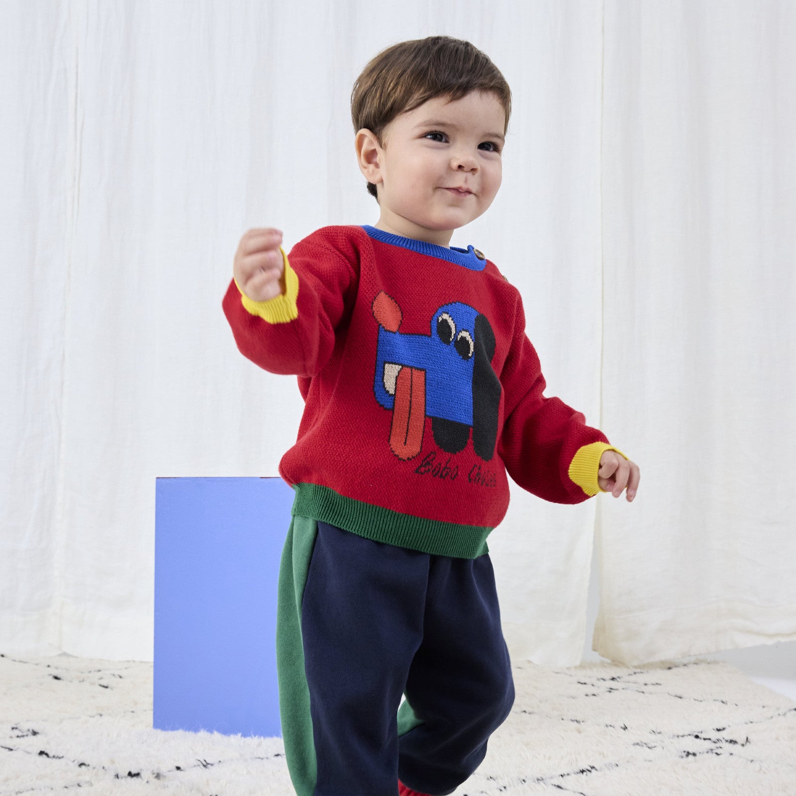 Baby Pullover Doggy Mate Jacquard Red