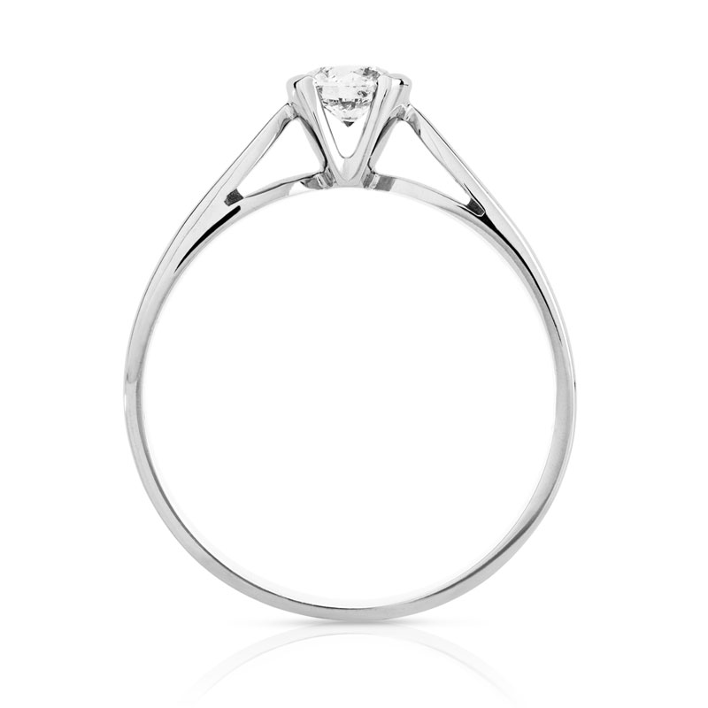 Bague solitaire or 750 blanc diamant 25/100e de carat