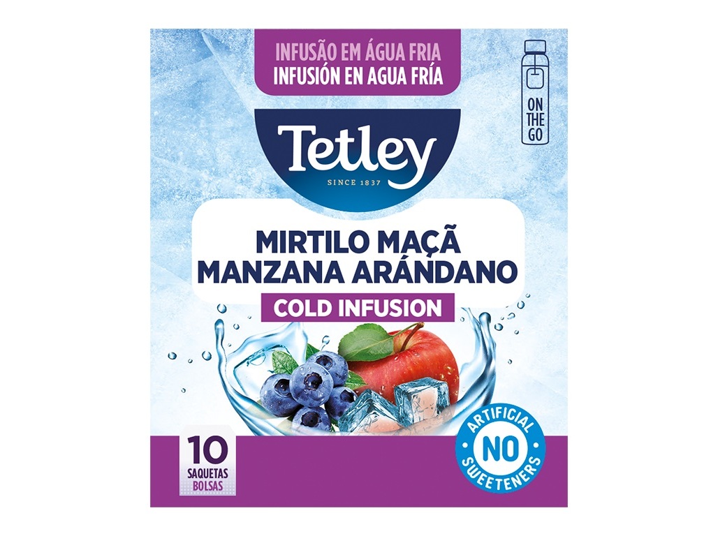 INFUSÃO TETLEY FRIO MIRTILO MAÇÃ 10 SAQUETAS