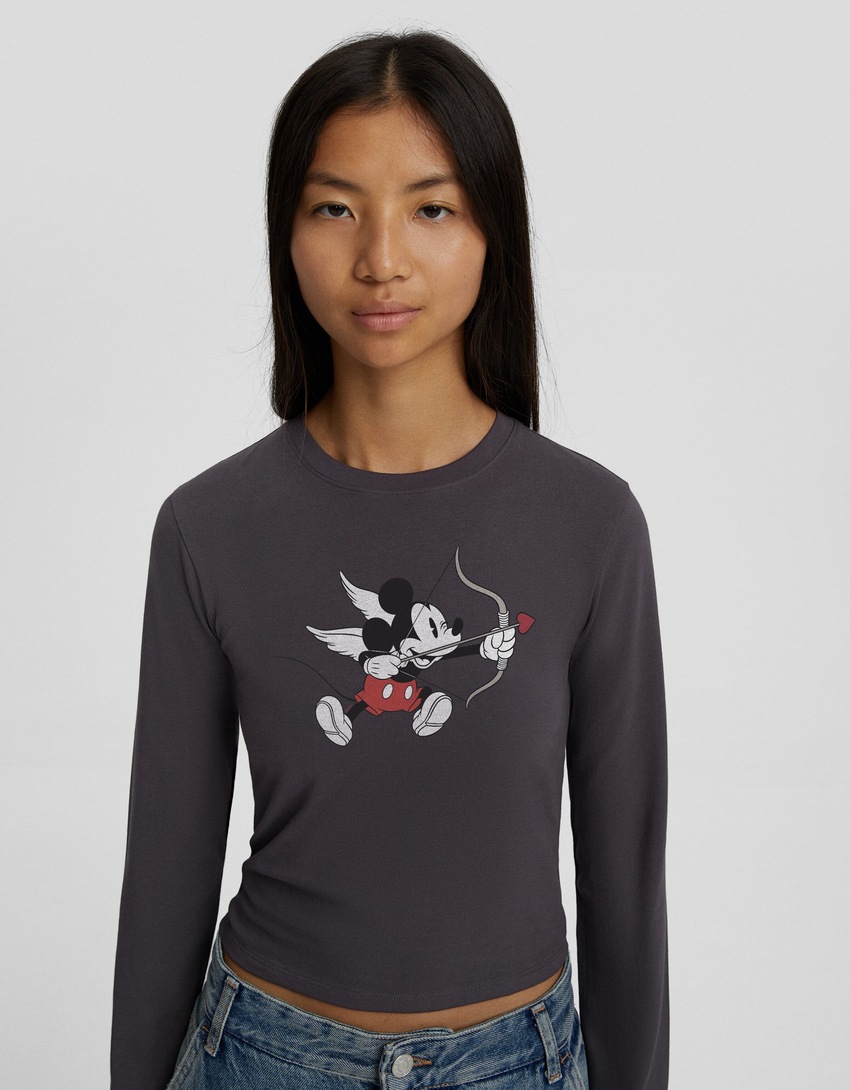 Camiseta de manga comprida com estampa do Mickey Mouse