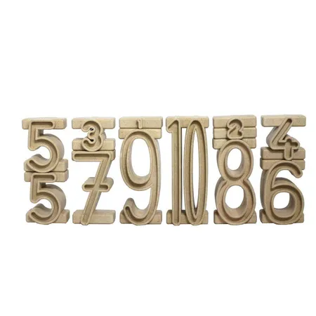 Wissner RE-Wood® 34 Stapelzahlen natur, Montessori Lernspielzeug