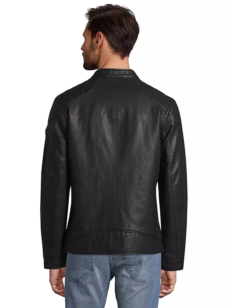 TOM TAILOR Lederjacke schwarz