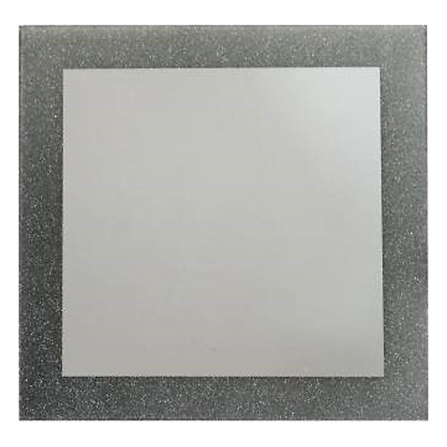 Miroir carré Glitter argent 35 x 35 cm
