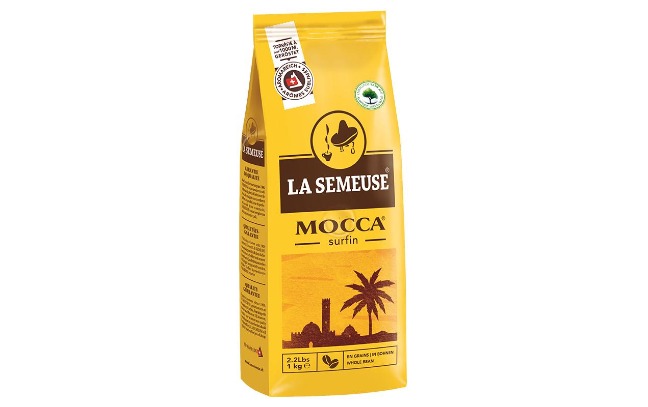 Kaffeebohnen Mocca Surfin 1 kgEspressobohnen-Kaffeemischung mit Mocca-Geschmack
