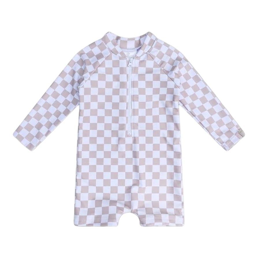 Combinaison de bain anti-UV à damier
